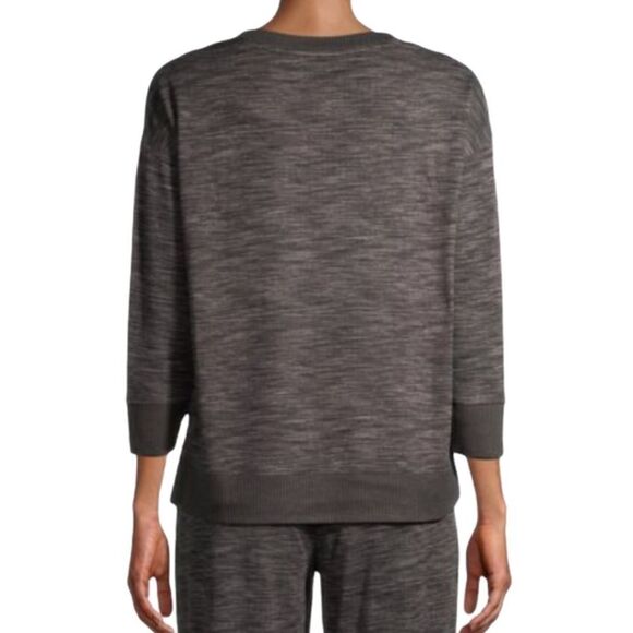 NWT Womens Top Lounge Pajama Sleep Staycation Situation Embroidered Gray Soft - Picture 5 of 7